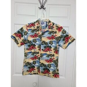 Vintage Styled By RJC Shirt Mens Small Hawaiian Floral Button Down Shirt